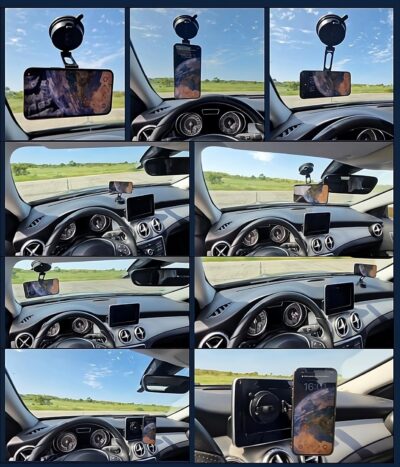 360° Adjustable Vacuum Magnetic Phone Holder, Airgrip - Magnetic Vacuum Phone Holder for Car, Vacuum Suction Magnetic Mount, Gym/Truck/Boat/Shower for iPhone & Android with Radiation Protector Sticker - Image 3