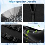 Lumbar Support Pillow for Office Chair Back Support - Memory Foam Lumbar Pillow for Car or Gaming Chair, Ergonomic Back Cushion with Adjustable Strap for Long-Hour Sitting (Black) - Image 4