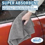 HOMEXCEL Professional Large Microfiber Car Drying Towels 2 Pack, Lint Free, Scratch Free, Highly Absorbent Drying Towel for Cars, SUVs, RVs, Trucks, and Boats,31" x 24",Grey - Image 4