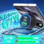 USB C Car Charger, Rombica 2Pack 3-Port 67W Dual PD USB-C&USB-A Car Power Cigarette Lighter USB Charger 3 in 1 PD/QC Type C Fast Car Charge for iPhone 17 17 Pro Max 16 15 14 13 12/Galaxy S26 S25/Pixel - Image 2