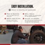 REK GEN ‘Merica Mud Flaps Dually - Heavy Duty Mud Flaps for Trucks and Dually Truck Accessories - Stainless Steel - Easy Install Splash Guard - Made in USA (Black Flag) - Image 3