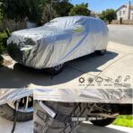 Tecoom Super Heavy Duty Multiple Layers SUV Car Cover All Weather Waterproof Windproof Reflective Snow Sun Rain UV Protective Outdoor with Buckles and Belt Fit 170-190 inches SUV - Image 8
