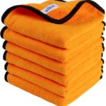 MR.SIGA Professional Premium Microfiber Towels for Cars, Dual-Sided Car Washing and Detailing Towels, Gold, 15.7 x 23.6 inch, 6 Pack