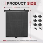 PLTCAT 2 Pack Car Sun Shade Side Window for Baby, Roller Vehicle Shades Sun Protection Shade for Car Side Window (Standard-16''x18'')