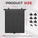 PLTCAT 2 Pack Car Sun Shade Side Window for Baby, Roller Vehicle Shades Sun Protection Shade for Car Side Window (Standard-16''x18'')