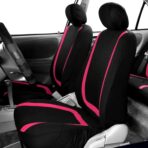 FH Group Car Seat Covers Full Set Cloth - Universal Fit Washable Automotive Seat Covers, Low Back Front Seat Covers, Solid Back Seat Cover for SUV, Sedan and Van Pink - Image 2
