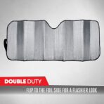 Motor Trend Windshield Sunshade for Car, Truck & SUV, Black - Folding Sun Shade for Front Window, Auto Sun Visor Heat Protection, UV Rays Blocker (58 x 24 Inch) - Image 7