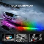 OPT7 Aura DreamColor Underglow Chasing Light Kit with APP & Remote Control, 4 PCS Flexible RGBIC LED Strips, 12V Neon Accent Underbody Lights for Car Truck RV, Multi Color Music Mode, Easter Gifts - Image 4