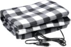 Heated Blanket - 12-Volt Electric Blanket for Car, Truck, SUV, or RV - Portable Winter Car Accessories for Camping or Travel by Stalwart (Black Plaid)