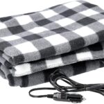 Heated Blanket - 12-Volt Electric Blanket for Car, Truck, SUV, or RV - Portable Winter Car Accessories for Camping or Travel by Stalwart (Black Plaid)
