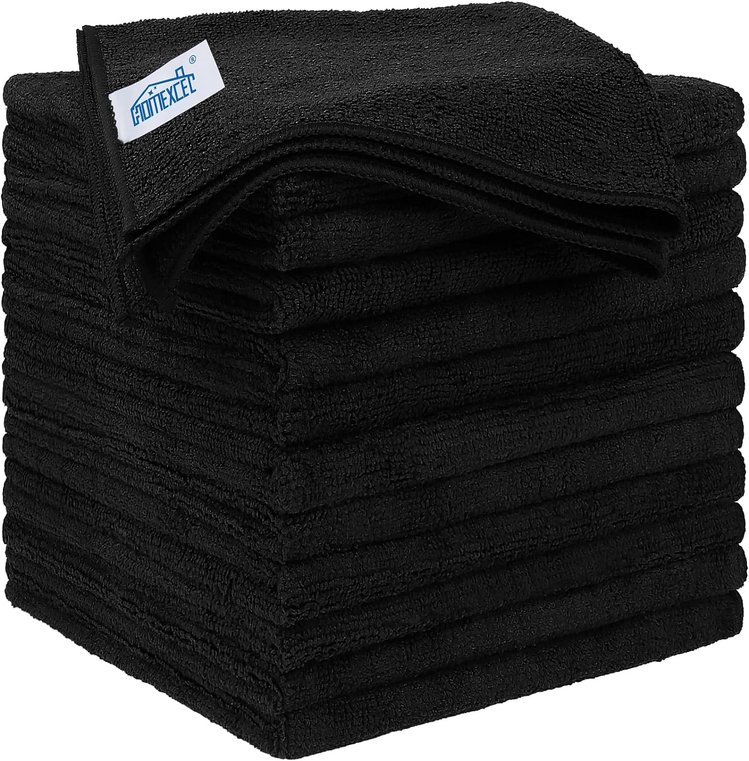 81HLRnn2IyL._AC_SL1500_.jpg HOMEXCEL Black Microfiber Cleaning Cloth 12 Pack, 12.5 x 12.5 inch Microfiber Towels for Cars, Ultra Absorbent Car Washing Cloth, Lint Free Streak Free Cleaning Rags for Car, Kitchen, and Window - Image 1