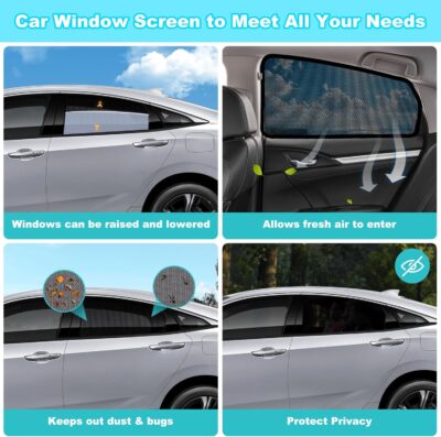XCBYT Civic Window Shades for 2016-2021, 4PCS Side Window Sun Shades with Breathable Mesh, Magnetic Car Window Covers for Baby & Privacy, UV Protection & Heat Insulation - Image 5