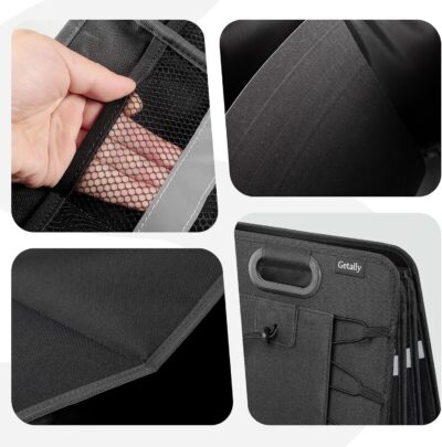 Trunk Organizer for Car， Collapsible Trunk Organizer with Multi Pockets, 3 Compartments Storage Organizer for Car SUV, Truck, Sedan - Image 6