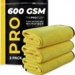 The Pro Stuff® Car Detailing Microfiber Towels - 600 GSM Thick Plush Auto Towels | Super Soft Dual-Sided for Cleaning, Washing, Buffing | Tagless, Scratch-Free, Lint Free Cloth (16"x16") (3)