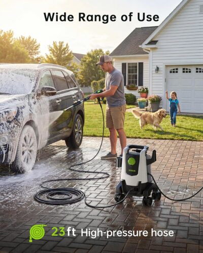 Pressure Washer, Power Washer with Foam Cannon,4 Quick Connect Nozzles, 23FT Hose High Pressure Washer for Cars, Fences, Patios, and Driveway - Image 6