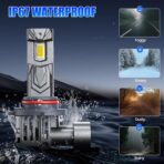 9005 9006 Bulbs Combo, 800% Brighter High Low Beam Bulbs, Real 1:1 Mini Size with Cooling Fan, Pack of 4 - Image 5