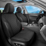 FLORICH Car Seat Covers Full Set, Leather Seat Covers for Cars, Car Seat Protector Waterproof Breathable, Universal Automotive Seat Covers, Front and Rear Car Seat Cover Fit for Most Sedans SUV Truck - Image 2