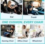 Seat Cushion for Office Chair and Car, Lumbar Support Pillow for Office Chair, Memory Foam Ergonomic Seat Cushion for Long Sitting, Back & Tailbone Pain, Sciatica - Dark Gray & Light Gray - Image 7