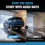 7’9" x16’ Garage Floor Mat for Under Car, Heavy Duty 610g PVC Waterproof Containment Mat with Raised Edges, Garage Car Mat for Cars SUVs and Trucks, Easy Clean Floor Protection - Image 2
