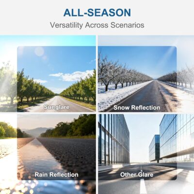 Veharvim Sun Visor Extender for Car (Polarized, UV400, PC Lens, 2 Side Sunshade), Car Visor Extender Sun Blocker, Visor Extender Attachment, Anti-Glare Sun Visor Accessory for Safe Driving (2 Pack) - Image 4