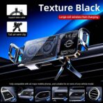 Wireless Car Charger, 2026 Upgrade 15W Fast Charging with LED Light Auto Clamping Phone Holder for iPhone 16/15/14/13 Mini Pro Max, Samsung Galaxy S25 Ultra, S24/S23 etc (Black) - Image 2