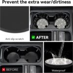 SINGARO Bling Cup Holder Coasters for Car, 2PCS Universal Non-Slip Cup Holder, Embedded Decorative Coasters, Shiny Crystal Car Interior Accessories Gifts for Women (White) - Image 6