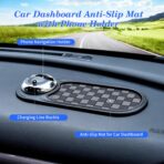 Universal Anti-Slip Car Dashboard Mat with 360° Rotating Phone Holder – Multi-Functional Organizer Pad for Phones, Sunglasses, Keys, and Daily Essentials (Gray Black) - Image 3