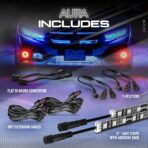 OPT7 Aura Single Row Expansion Pack - 2pc 12” RGB Multicolor LED Strips w/Splitters and Extension Wires for Interior, Wheel Well, Grille, Golf Cart, Car, Boat Underglow Lights - Image 8
