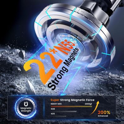 for MagSafe Car Mount Magnetic Phone Holder for Car [2026 Upgraded 22X Magnets & Double-Hooks] Phone Holders for Your Car Stand for Dashboard Vent GPS for iPhone 17/16/15/14/13 Android etc - Image 4