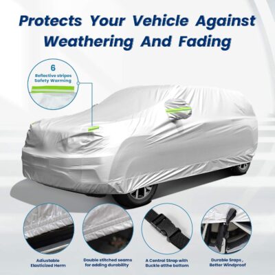 SUV Waterproof Car Covers for Automobiles All Weather Season UV Protection Snowproof Outdoor Full Cover Universal Fit SUV Up to 190’’ - Image 6