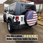 Spare Tire Cover, Wheel Cover with American USA Flag PVC Leather Waterproof Dust-Proof Universal Fit for Jeep Trailer RV SUV Camper Vehicle (14 Inch) - Image 5