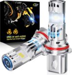 Cougar Motor Fog Bulbs 9007, 9007 Bulb with Dual Cooling Fan, 10X Brightness Real 1:1 Size, Long Lasting White Auxiliary Fog Light for off-road ATV UTV, Pack of 2