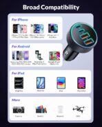 Car Charger USB C, 4-Port 90W Super Fast Charging Car Phone Charger Accessories Dual USB-C & USB-A Cargador Carro Cigarette Lighter Adapter for iPhone 17 16 15 14 13 12, iPad, Galaxy, Tablet, Android - Image 5