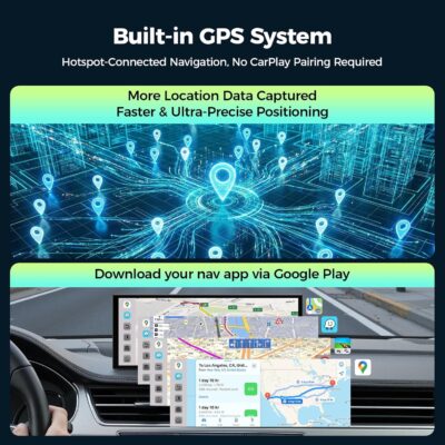 LAMTTO 11'' AI CarPlay Screen with Google-Play Download APPs & Gemini, Smooth 8-Core, Wireless Car Play Android Auto, Vivid 60FPS 1920x720 Display, 1080P Backup Camera/DVR for Road Trip Entertainment - Image 5