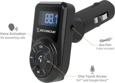 Scosche BTFM3 BTFREQ Universal Bluetooth Hands-Free Car Kit with Digital FM Transmitter and 10-Watt USB Car Charger - Black XL - Image 2