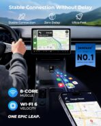 Jemluse Wireless CarPlay Adapter for Apple - Mini Size, Fast Stable Connection Convert Wired to Wireless Car Play Dongle for iPhone iOS 10+, Plug & Play for Cars from 2016+ w/USB-C (Black) - Image 2