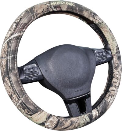 Mossy Oak Full Camo Steering Wheel Cover - Made from Premium Cotton Twill, Universal Fit for 14 1/2 to 15 inches - Official Licensed Product - Image 2
