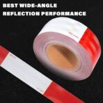 SWRT 2 Inch x 160 Feet DOT-C2 Reflective Tape Red White Reflective Tape Outdoor Waterproof Conspicuity Strong Adhesive Reflector Tape Warning Tape for Vehicles Trailers Boats Signs - Image 4