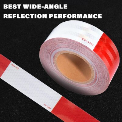 SWRT 2 Inch x 160 Feet DOT-C2 Reflective Tape Red White Reflective Tape Outdoor Waterproof Conspicuity Strong Adhesive Reflector Tape Warning Tape for Vehicles Trailers Boats Signs - Image 4