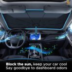 EcoNour Car Umbrella Windshield Sun Shade | Foldable UV Blocker Sun Shade | Polarized Car Sun Visor for SUV, Sedan, Truck | Umbrella Sun Shade Cover for Front Baby Window Shades - Image 7