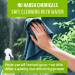 E-Cloth Microfiber Window Cleaning Cloth Kit - Glass Cleaning Cloth for Windows, Mirrors, Cars, Lenses, Eyeglasses, & More, Streak Free Clean, Machine Washable Reusable Towel - Alaskan Blue (2 Kits) - Image 2