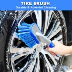 12Pcs Wheel Brush Kit for Cleaning Wheel and Tire, Wheel and Rim Brush, Car Detailing Brushes, Tire Brush, Bendable & Durable Car Wheel Rim Cleaner Brush Set,Car Detailing Cleaning Brush Supplies Kit - Image 4
