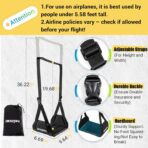 2-Pack Foot Hammock for Plane Travel, No Collapse Thickened Bamboo Airplane Foot Rest with Extended Adjustment Strap, Portable Desk Foot Hammock to Relax Your Feet, Foot Sling Travel Essentials(Black) - Image 2