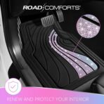 Road Comforts Car Floor Mats Full Set – Front & Rear Car Floor Mats with Aluminum Design, Anti-Slip Backing, All-Weather Protection, Trim-to-Fit Car Mats for Most Sedans, SUVs & Vans - Glitter - Image 2