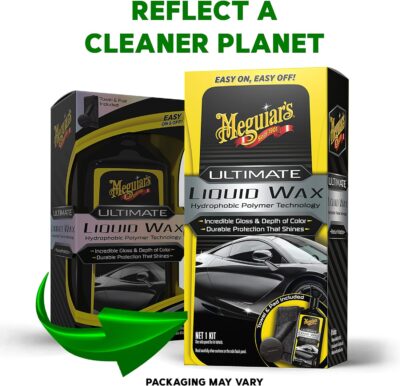Meguiar's Ultimate Liquid Wax, Improved Liquid Car Wax Formula for Durable Protection that Shines, Premium Towel and Applicator Pad Car Accessories Included, 16 Oz Bottle - Image 8