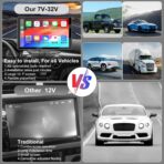 Carplay Screen for Car,7" HD IPS Wireless Portable Car Stereo for Apple Carplay &Android Auto,Car Audio Receivers Touch Screen Car Play with GPS Navigation,BT,Mirror Link,FM,Voice Control-Black - Image 5