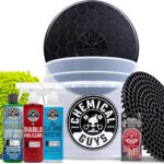 Chemical Guys 8-Piece Arsenal Builder Car Wash Kit - Includes Bucket, Dirt Trap, Lid, Wash Mitt, Air Fresheners & (3) 16 oz Car Care Chemicals, Complete Cleaning Kit for Trucks, SUVs & More