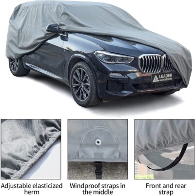 Leader Accessories SUV Car Covers for Automobiles All-Weather Limited Waterproof, Breathable Full-Exterior Covers for Indoor and Outdoor Use, Fits 207"-230" - Image 2