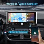 Single Din Car Stereo with Wireless Apple Carplay Android Auto, 6.9" IPS Touchscreen Car Stereo with Bluetooth 5.2 Handsfree Mirror Link Backup Camera GPS Navigation Dual USB Fast Charge FM AM EQ SWC - Image 2