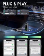 Wireless CarPlay Adapter for Apple iPhone iOS 10+ & Cars from 2015+, Mini Edition, Convert Factory Wired to Wireless CarPlay Dongle Plug & Play GPS Digital Media Receiver (Brushed Cobalt Blue) - Image 3